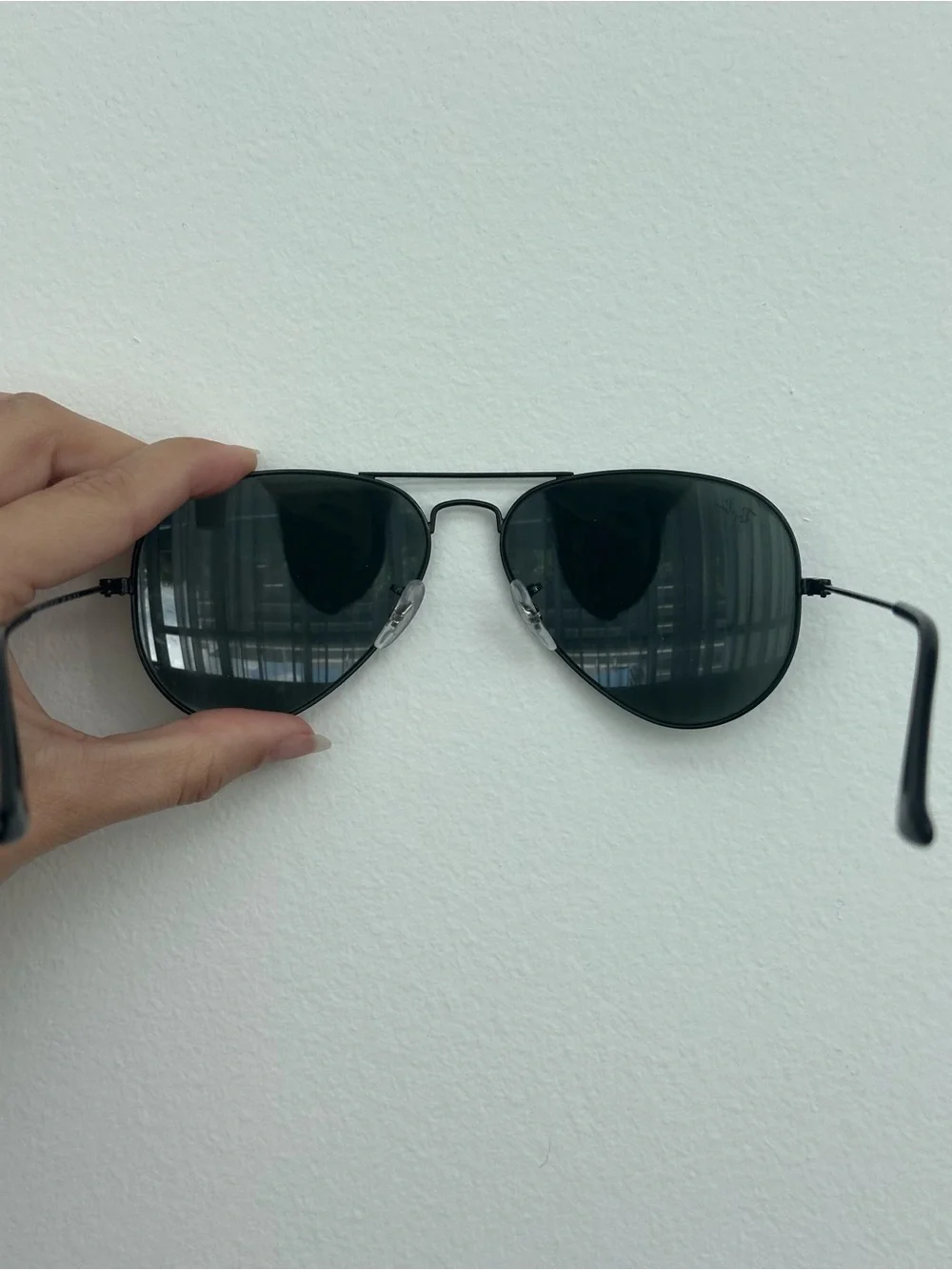 Ray Ban Unisex Aviator Sunglasses Large Metal in Total Black